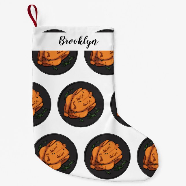 Petite Chaussette De Noël Illustration de poulet rôti (Devant)