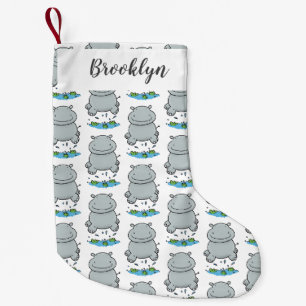 Petite Chaussette De Noël Illustration de saut en hippo mignon