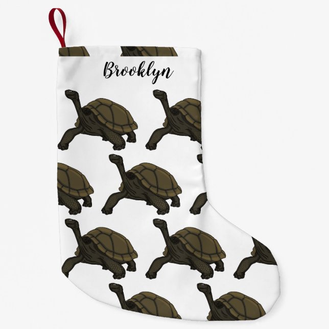 Petite Chaussette De Noël Illustration de tortue terrestre des Galapagos (Devant)