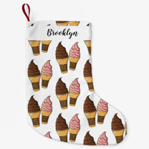 Petite Chaussette De Noël Illustration du cône de crème glacée