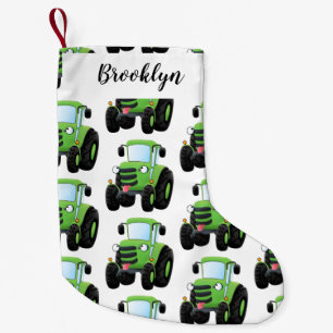 Petite Chaussette De Noël Illustration du joli joyeux tracteur agricole vert