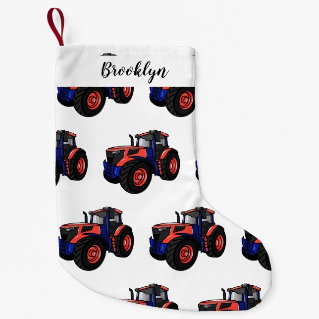 Petite Chaussette De Noël Illustration du tracteur (Devant)