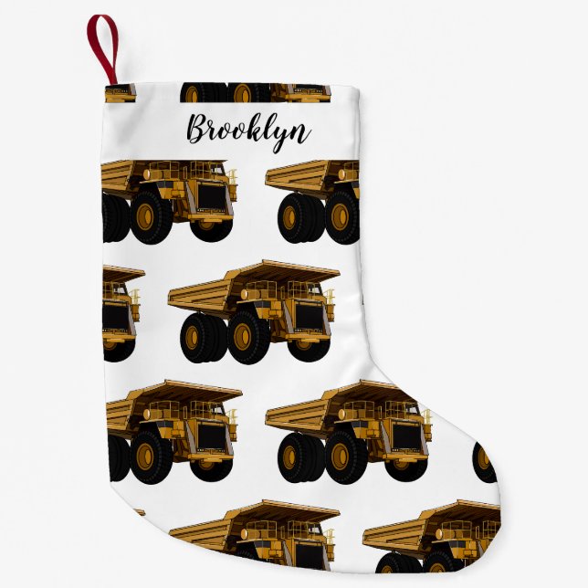 Petite Chaussette De Noël Illustration d'un camion à grande échelle (Devant)