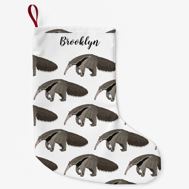 Petite Chaussette De Noël Illustration d'un dessin animé d'Anteater (Devant)