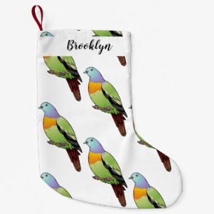 Petite Chaussette De Noël Illustration d'un pigeon à cou rose
