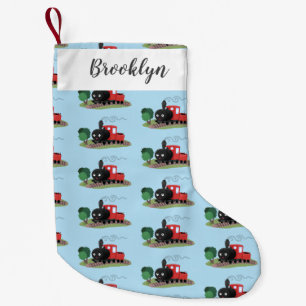 Petite Chaussette De Noël Illustration d'une locomotive à vapeur mûre
