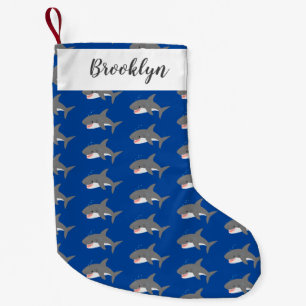 Petite Chaussette De Noël Illustration joyeuse du grand requin blanc