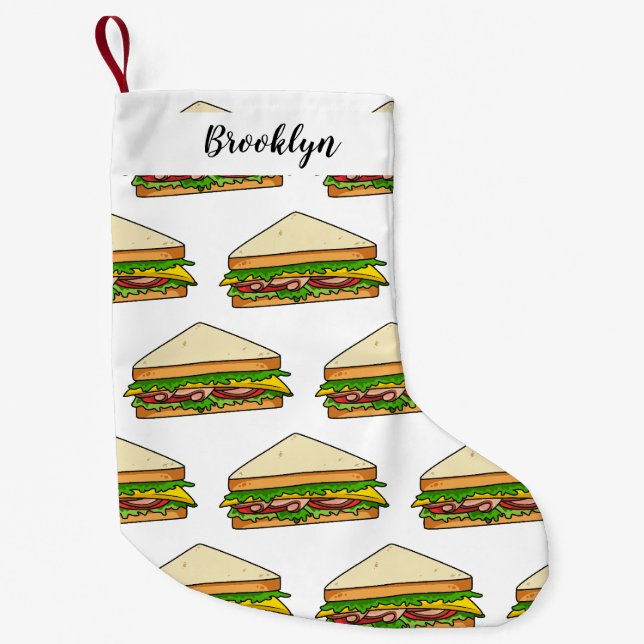 Petite Chaussette De Noël Illustration Sandwich (Devant)