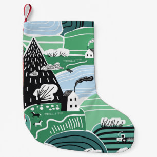 Petite Chaussette De Noël Illustration scandinave abstraite dessinée à la ma