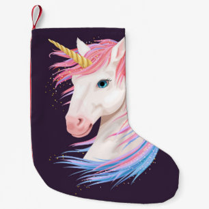 Petite Chaussette De Noël Illustration vintage de la licorne mignonne avec o
