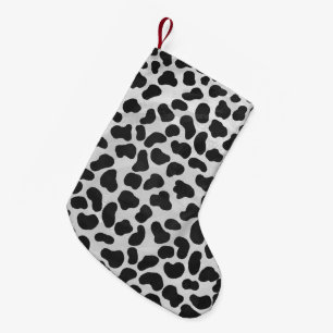 Petite Chaussette De Noël Impression noire et blanche dalmate