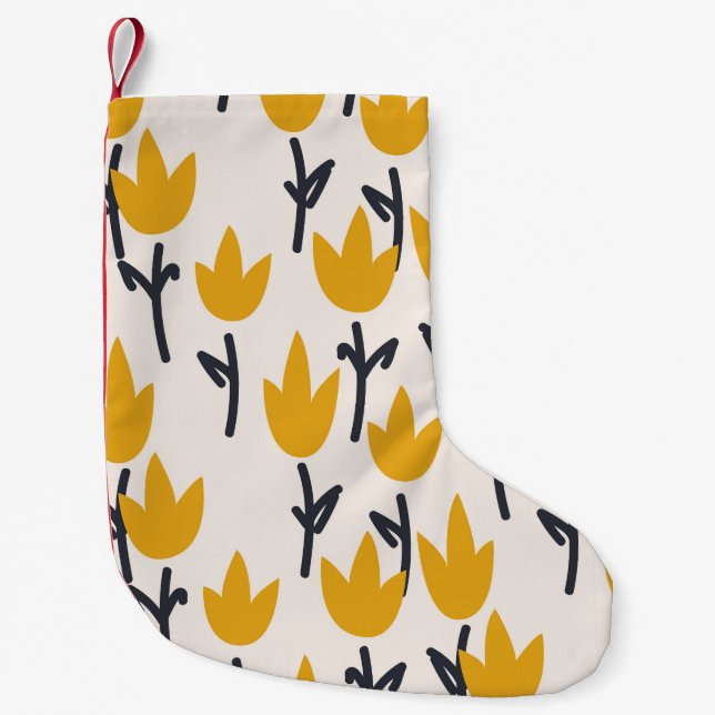 Petite Chaussette De Noël Impression Tulipe simple (Devant)