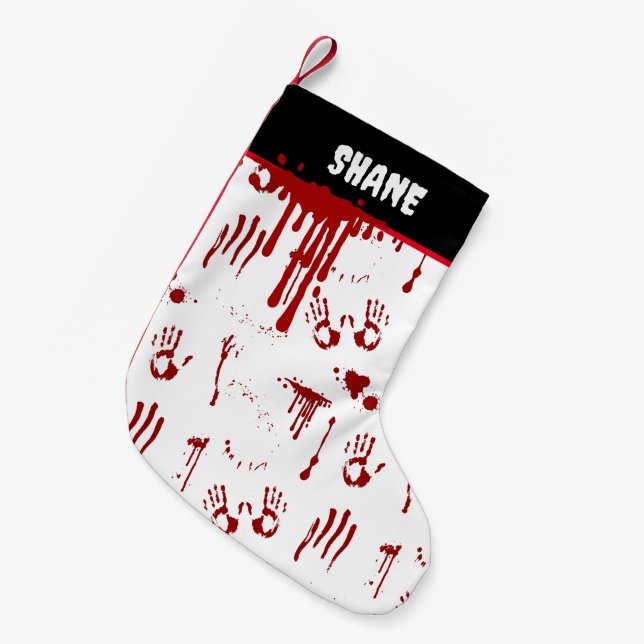 Petite Chaussette De Noël Imprimantes sanglantes Ventilateur d'horreur répan (Devant (Accrochage))