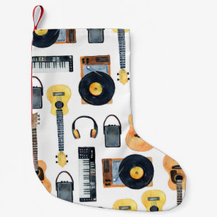 Petite Chaussette De Noël Instruments de musique : aquarelle transparente