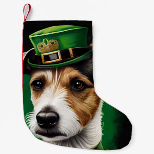 Petite Chaussette De Noël Jack Russell Chien en robe de fête St. Patrick