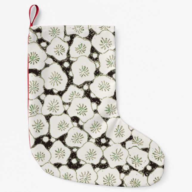 Petite Chaussette De Noël Jardin floral à fleurs blanches du Japon (Devant)