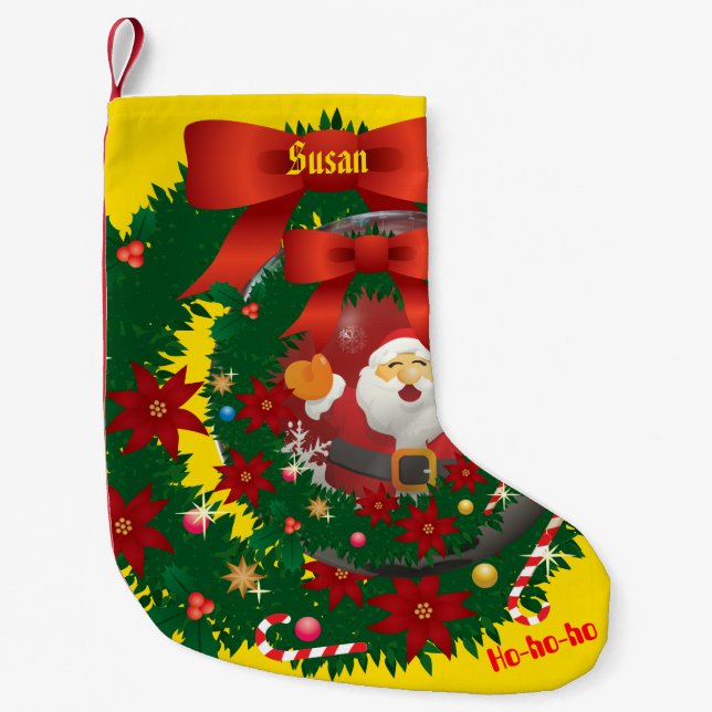 Petite Chaussette De Noël Jaune de Noël Noël Jaune Père Noël Stocking (Devant)