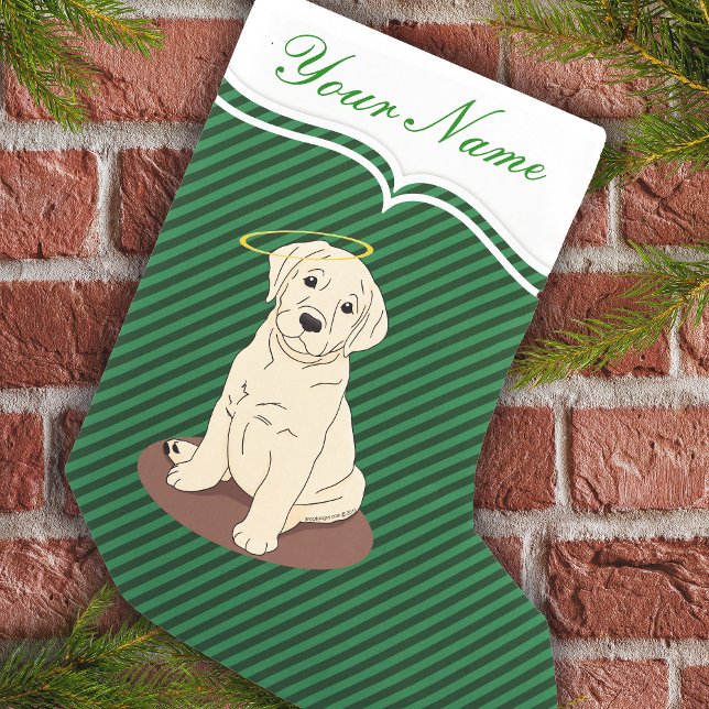 Petite Chaussette De Noël Jaune Labrador Retriever Angel Halo (Créateur téléchargé)