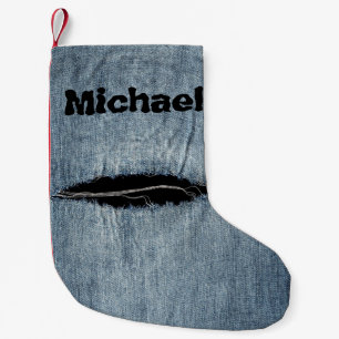 Petite Chaussette De Noël Jeans déchirés - Personnalisé