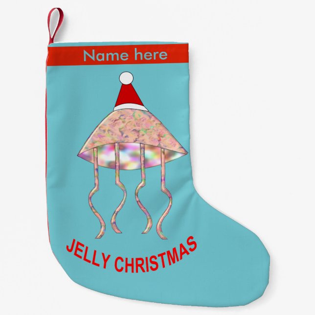 Petite Chaussette De Noël Jellyfish fêtes de Noël Stocker personnalisé (Devant)