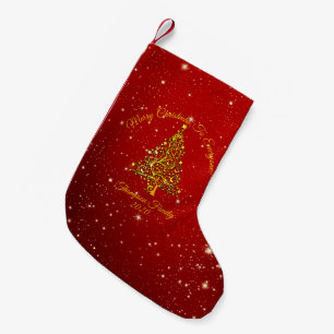 Petite Chaussette De Noël Jeu de correspondance Noël Rouge Arbre d'or Nom de
