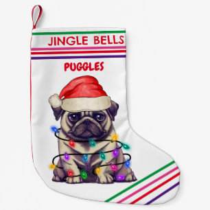 Petite Chaussette De Noël JINGLE BELLS CARLIN Noël Stocking avec nom.