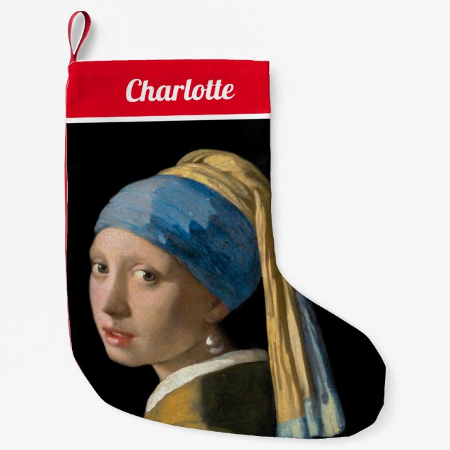 Petite Chaussette De Noël Johannes Vermeer - Fille avec une oreille perle (Devant)