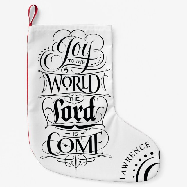 Petite Chaussette De Noël Joie au monde Noël chrétien Personnaliser (Devant)