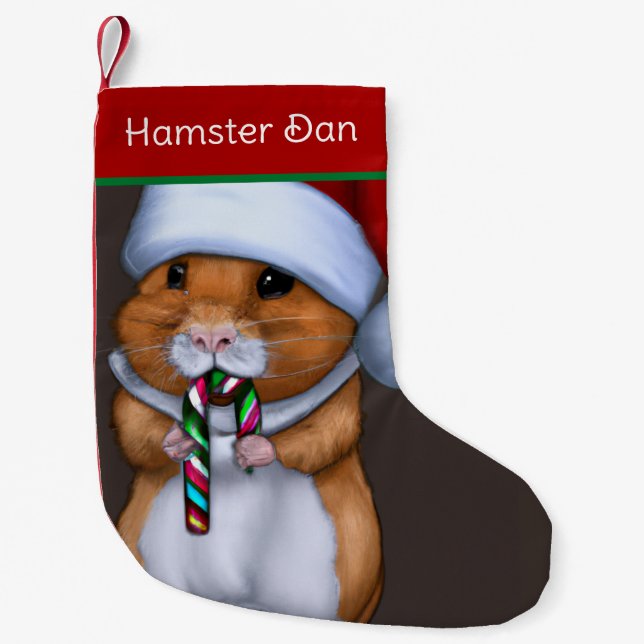 Petite Chaussette De Noël Joli Hamster de Noël (Devant)