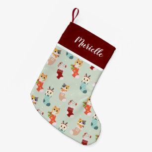 Petite Chaussette De Noël Joli Kitties Nom personnalisé de l'animal