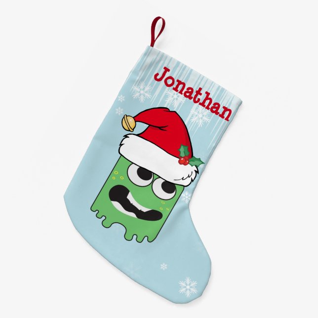 Petite Chaussette De Noël Joli monstre Personnalisé Enfants Xmas (Devant (Accrochage))