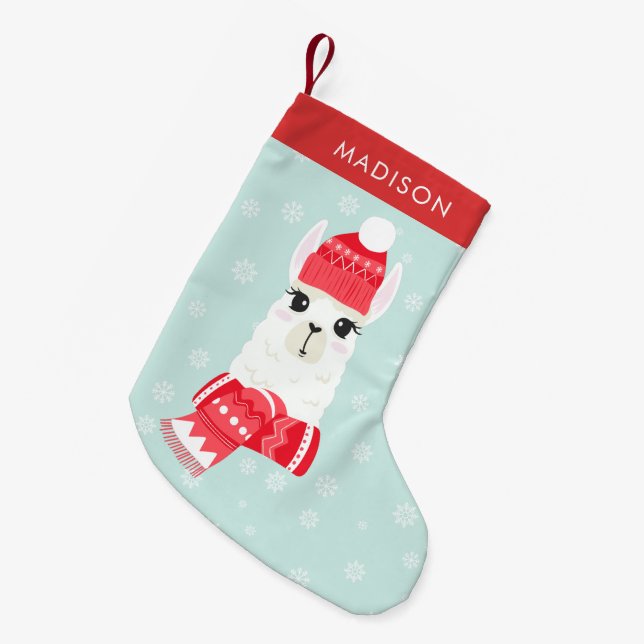 Petite Chaussette De Noël Joli Noël Alpaca Personnalisé (Devant (Accrochage))