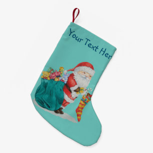Petite Chaussette De Noël Joli père Noël avec des jouets en sac pour Noël