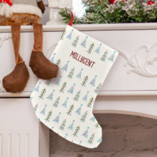 Petite Chaussette De Noël Joli sapin de Noël dessiné à la main