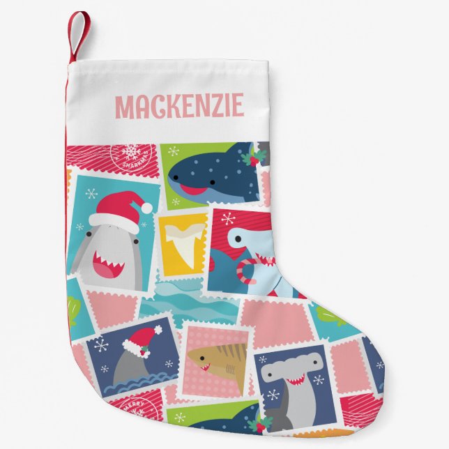 Petite Chaussette De Noël Jolie espèce de requin Noël (Devant)