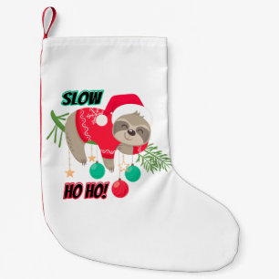 Petite Chaussette De Noël Jolie et drôle Père Noël Sloth Lent Ho Ho