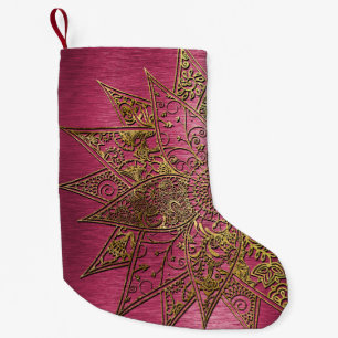 Petite Chaussette De Noël Jolie fleur tendance henné design dessiné à la mai