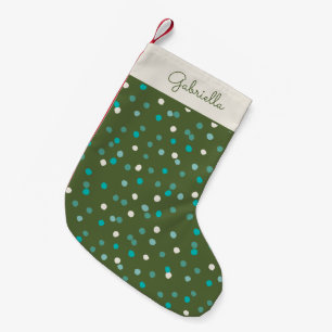 Petite Chaussette De Noël Jolis points polka d'hiver personnalisés en vert