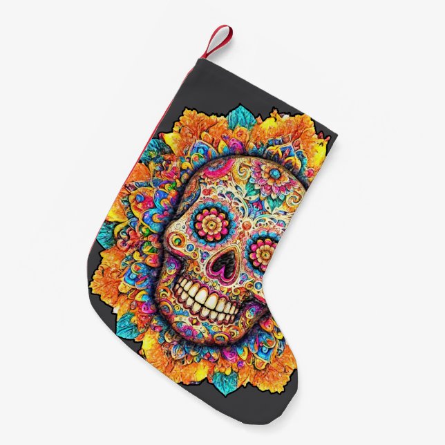 Petite Chaussette De Noël Jour du crâne de sucre mort (Devant (Accrochage))