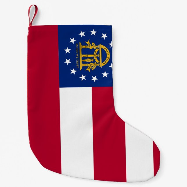 Petite Chaussette De Noël Joyaux de Noël avec Drapeau de Géorgie, USA (Devant)