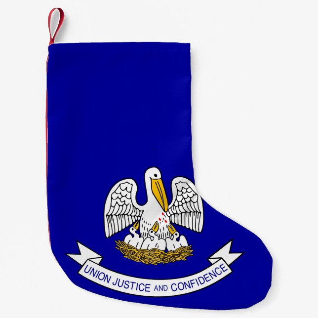 Petite Chaussette De Noël Joyaux de Noël avec Drapeau de Louisiane, USA (Devant)