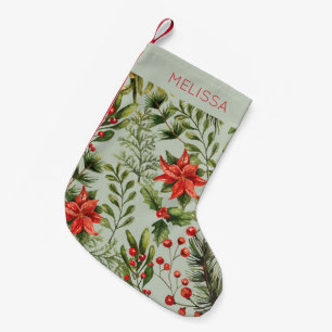 Petite Chaussette De Noël Joyeuses vacances verdure Festive Famille