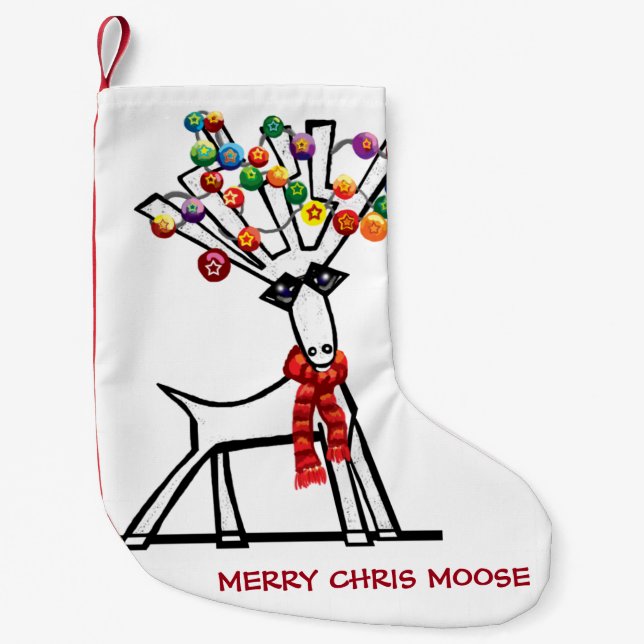 Petite Chaussette De Noël Joyeux Chris Moose (Devant)