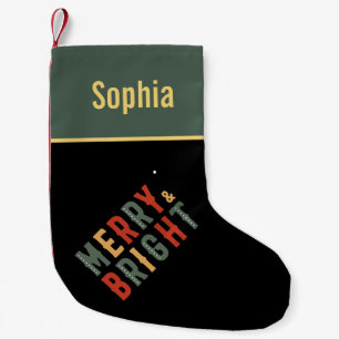 Petite Chaussette De Noël Joyeux et lumineux Joyeux Noël