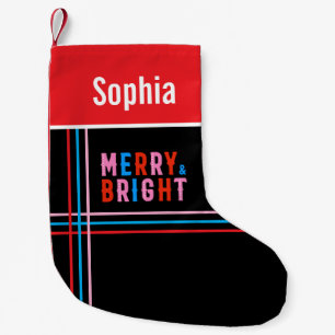 Petite Chaussette De Noël Joyeux et lumineux Joyeux Noël
