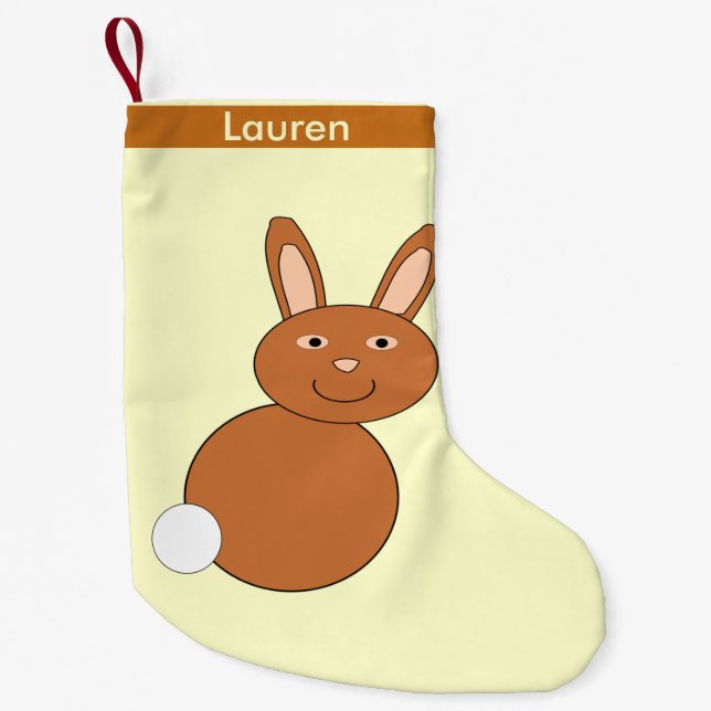Petite Chaussette De Noël Joyeux lapin de Pâques personnalisé réserve de Noë (Devant)