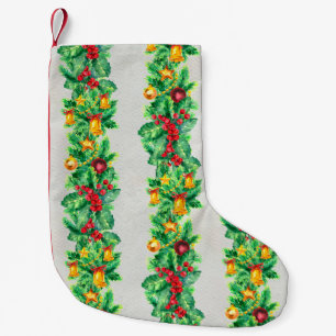 Petite Chaussette De Noël Joyeux motif sans couture de Noël avec guirlandes.