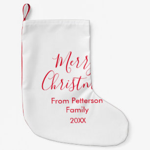 Petite Chaussette De Noël Joyeux Noël ajouter nom de famille année simple