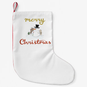 Petite Chaussette De Noël Joyeux Noël+Design Snowman
