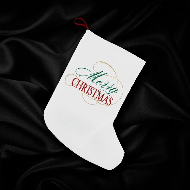 Petite Chaussette De Noël Joyeux Noël Élégant moderne Script de vacances (Créateur téléchargé)